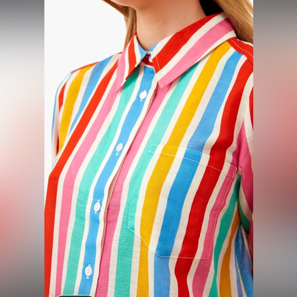 Tuckernuck Rainbow Stripe Callahan Shirt Dress Size Small - Picture 4 of 7
